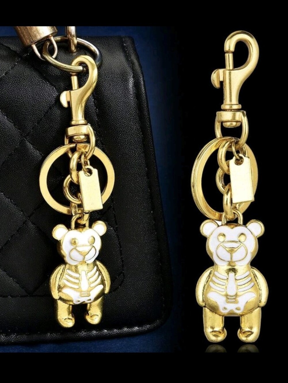 Skeleton Bear Bag Charm/ Keychain NEW